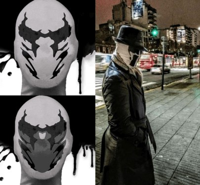 Masque de Rorschach mobile à taches d'encre