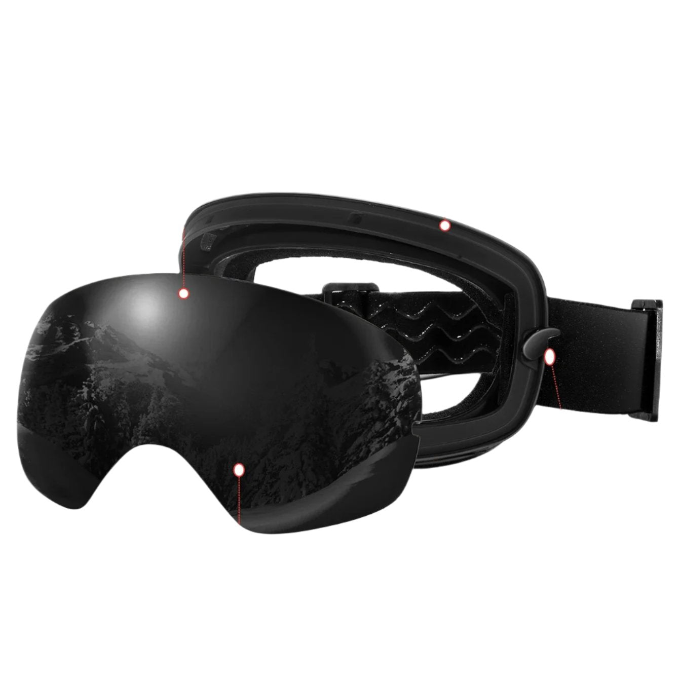 Masque de ski à double vitrage anti-buée