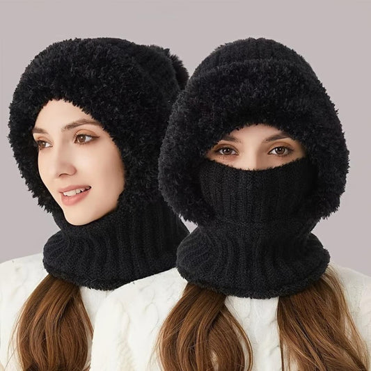 Masque de ski balaclava ajustable coupe-vent en polaire sherpa avec tour de cou