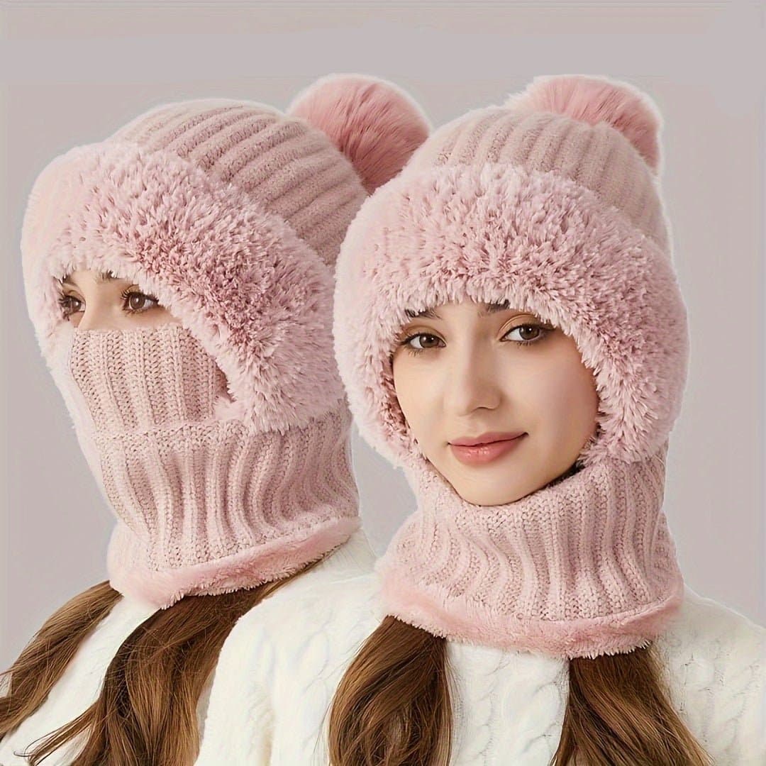 Masque de ski balaclava ajustable coupe-vent en polaire sherpa avec tour de cou