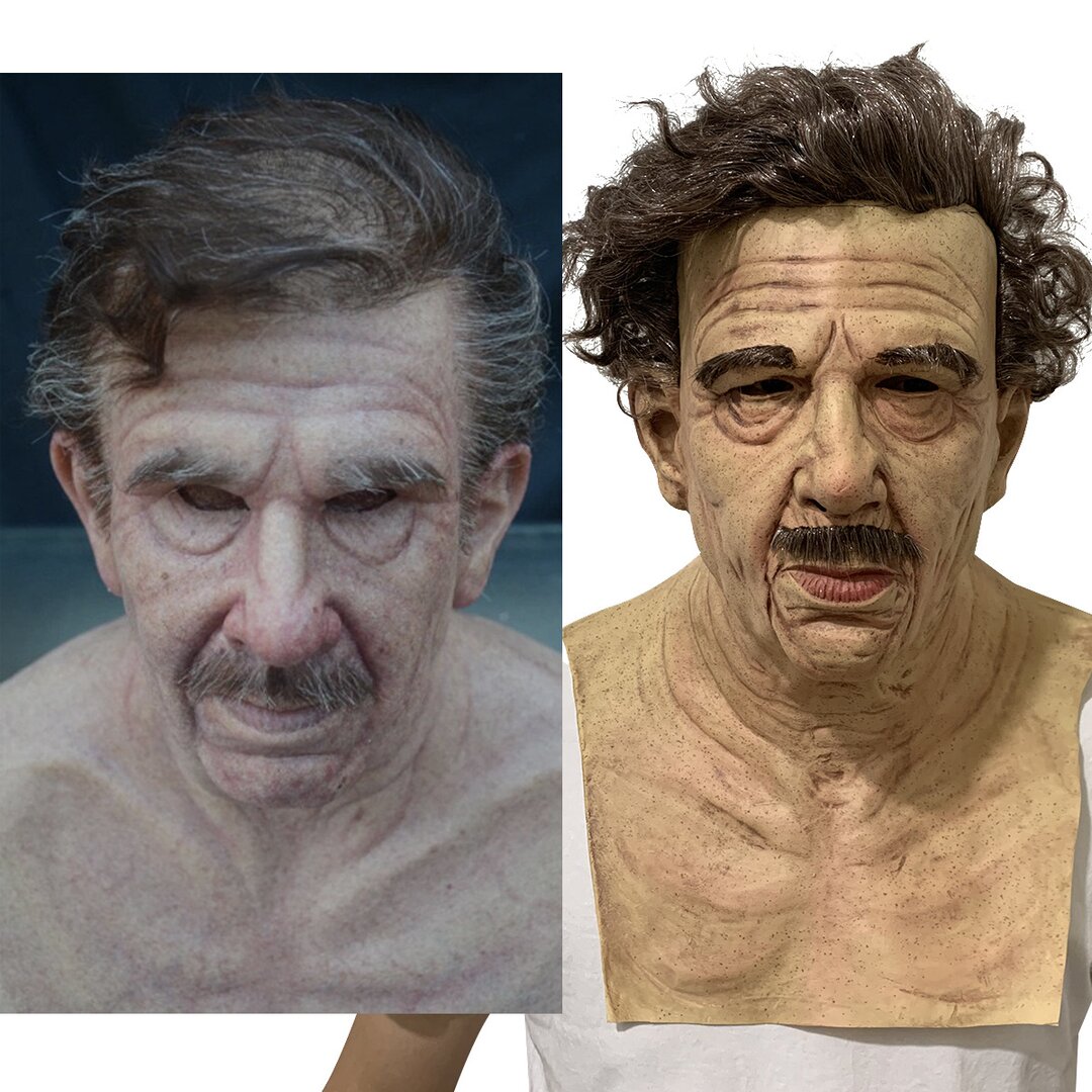 Masque de vieil homme réaliste en latex pour Halloween