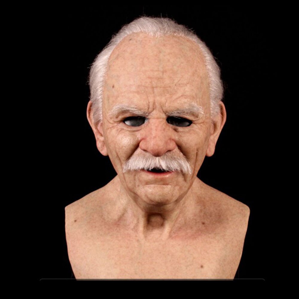 Masque de vieil homme réaliste en latex pour Halloween