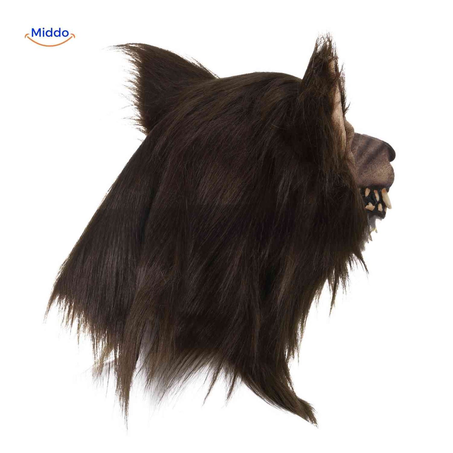 Masque tête de loup en latex, luminescent, idéal pour Halloween