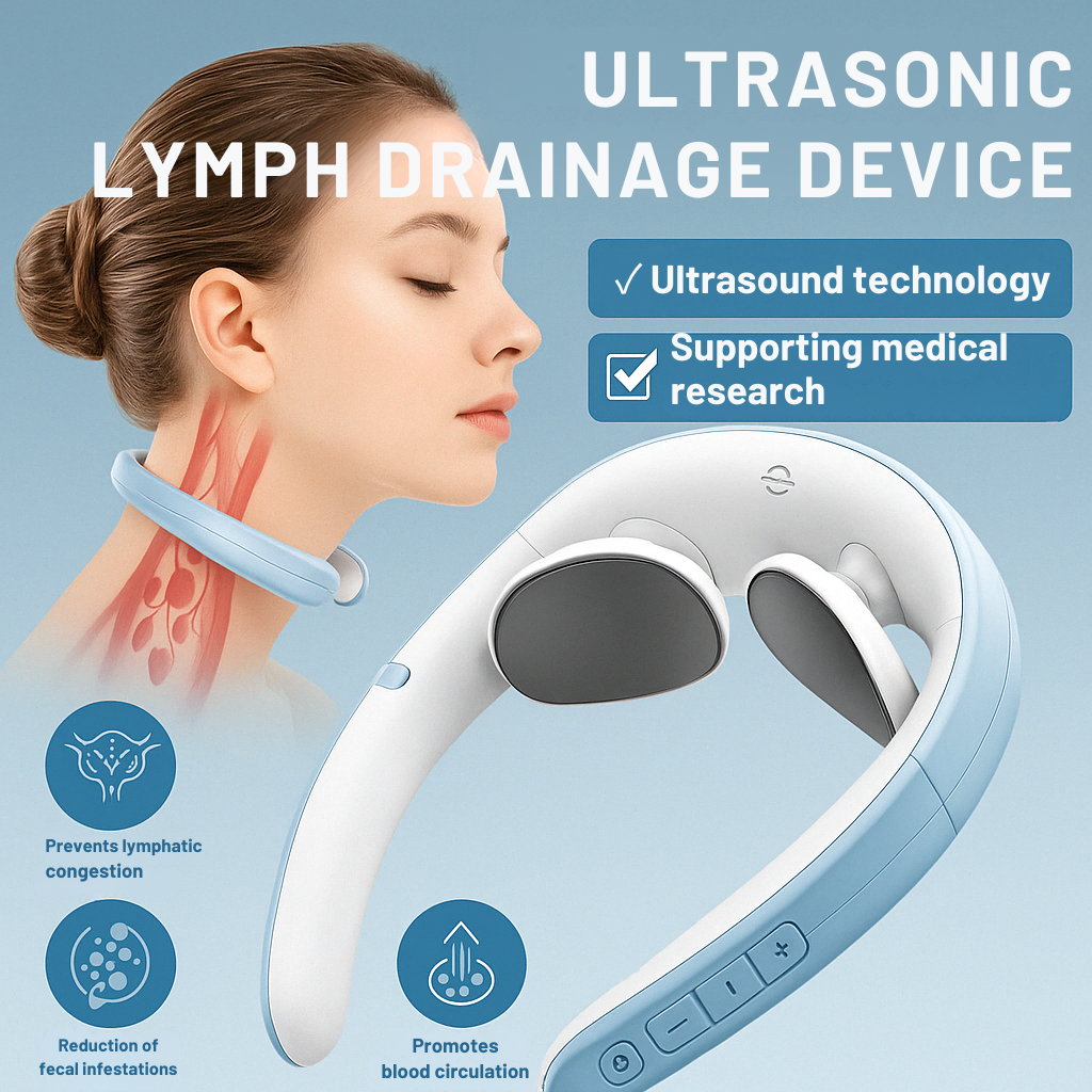 Masseur de cou | Drainage lymphatique par ultrasons | Aide de massage sans fil