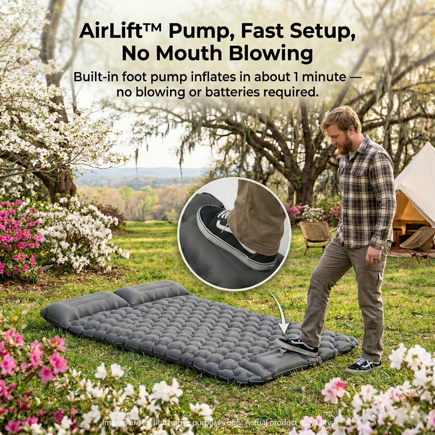 Matelas de camping gonflable rapide et ultra-léger