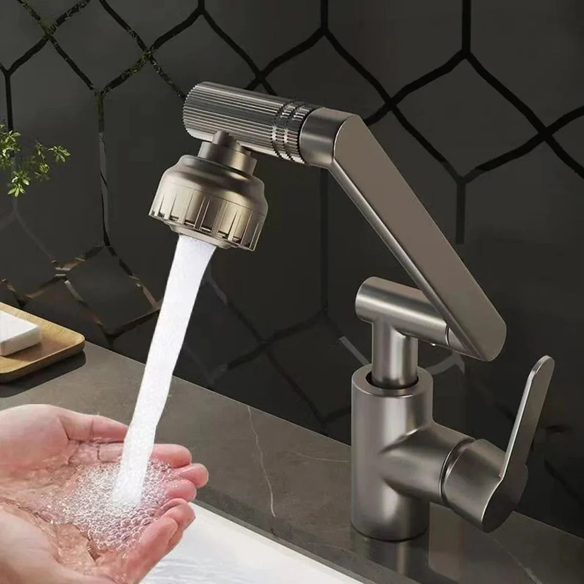 MECHAFLOW 360 – 360° Robotic Arm Kitchen Faucet with Bubble & Shower Spray