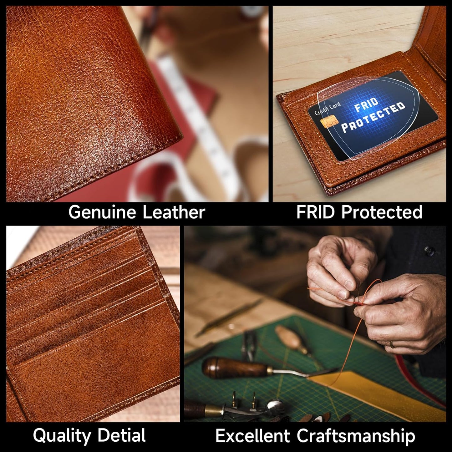 Men's Bifold Wallet made of Top Grain Leather - EliteFold