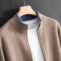Chaqueta de Cachemira con Cremallera para Hombre, Cálida y Estilosa - Perfecta para Otoño