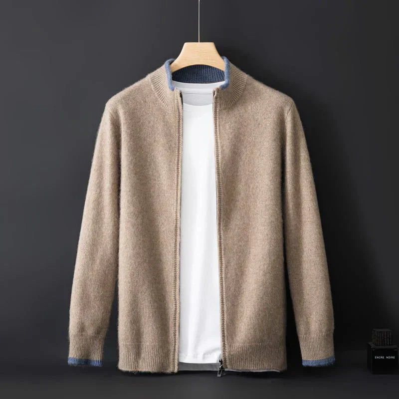 Men's Cashmere Zip Jacket Warm and Stylish - Perfect for Autumn