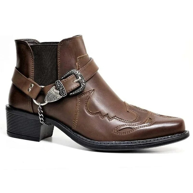 Men's Western Biker Boots Damon Pointed Toe