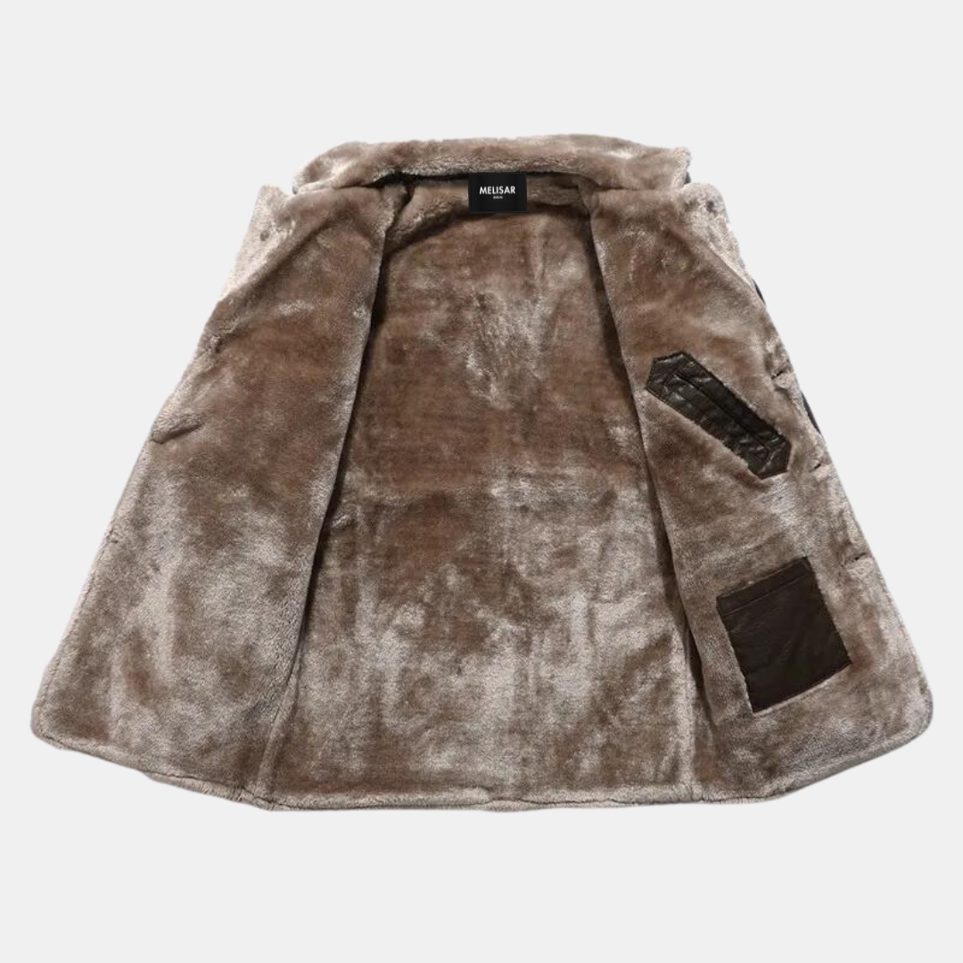 Men's Winter Leather Coat Elegant Leather