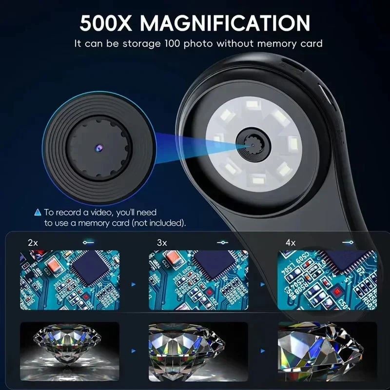 Microscope numérique de poche 500X avec écran HD
