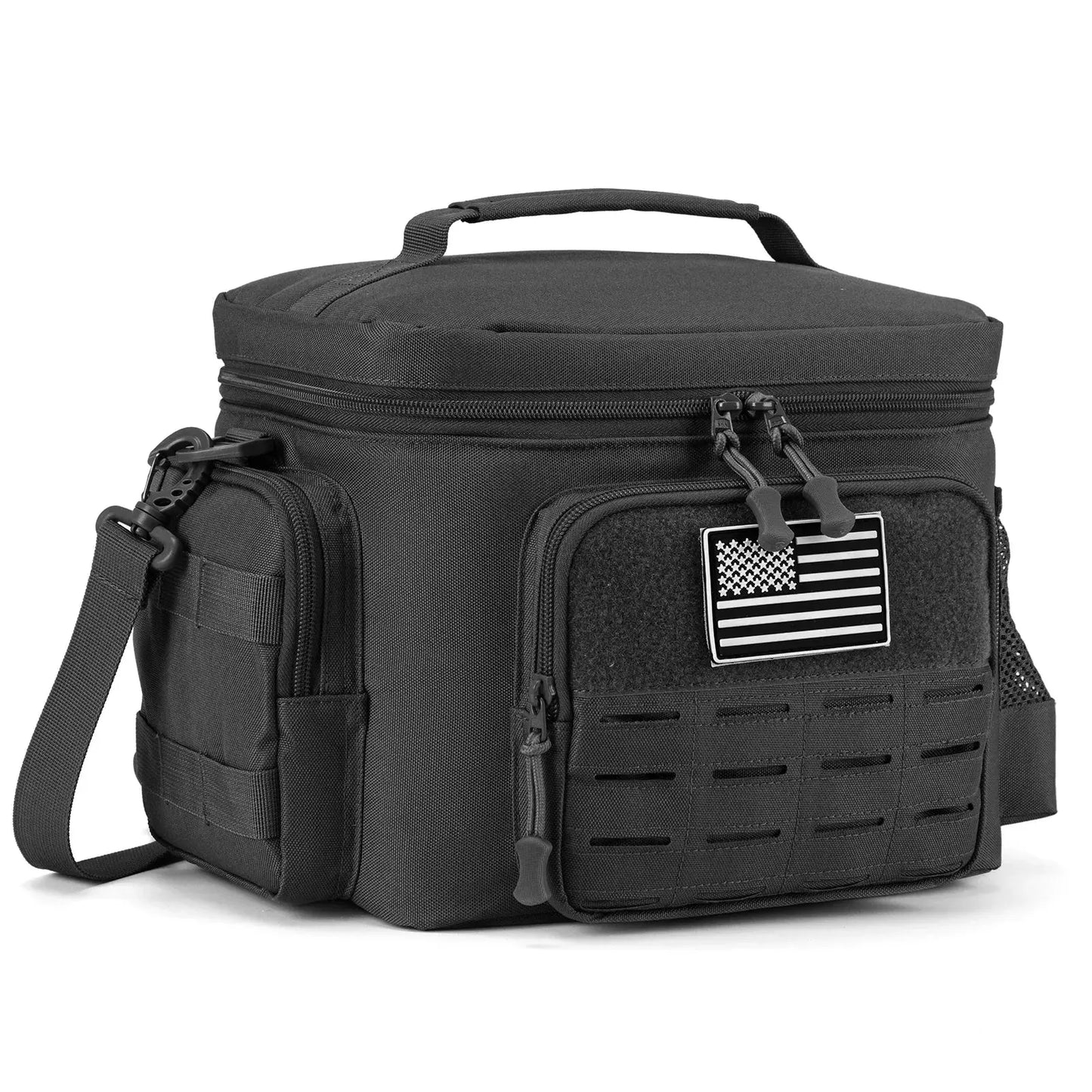 Military Tactical Insulated Meal Bag for Men 13L (Black)