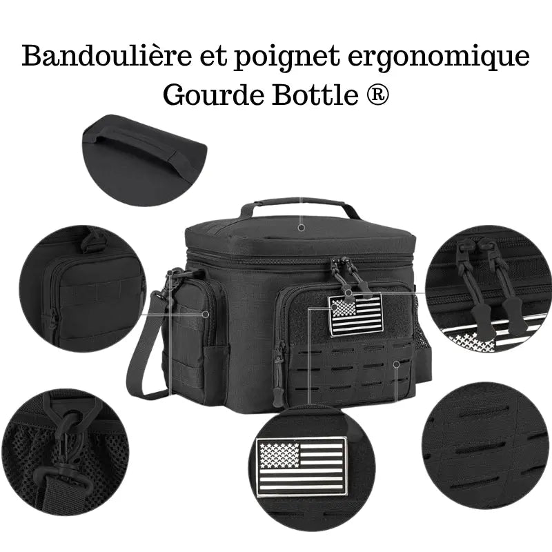 Military Tactical Insulated Meal Bag for Men 13L (Black)