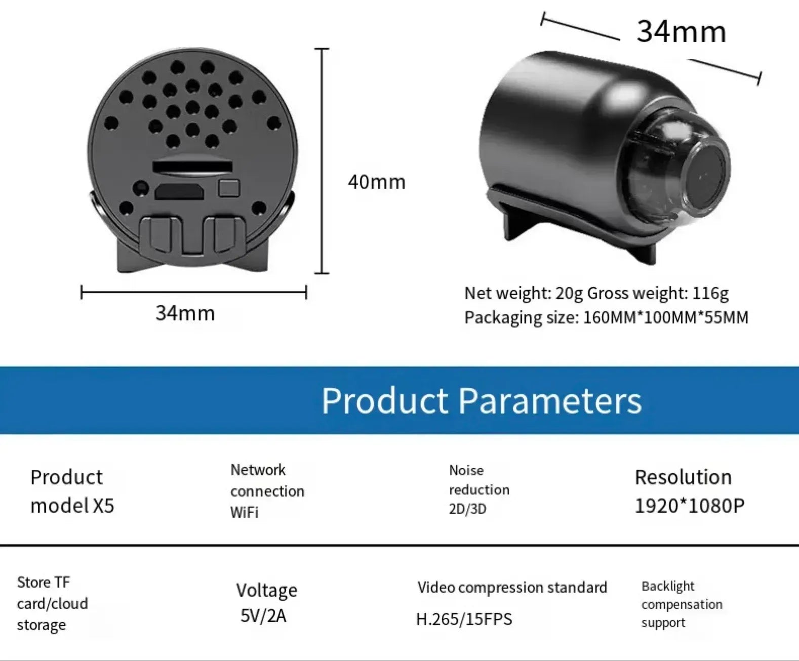 Mini 5G Wireless Camera 1080P HD