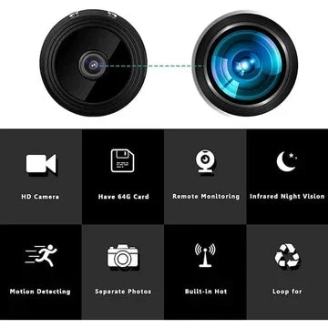 Mini caméra sans fil magnétique avec transmission en direct audio et vidéo