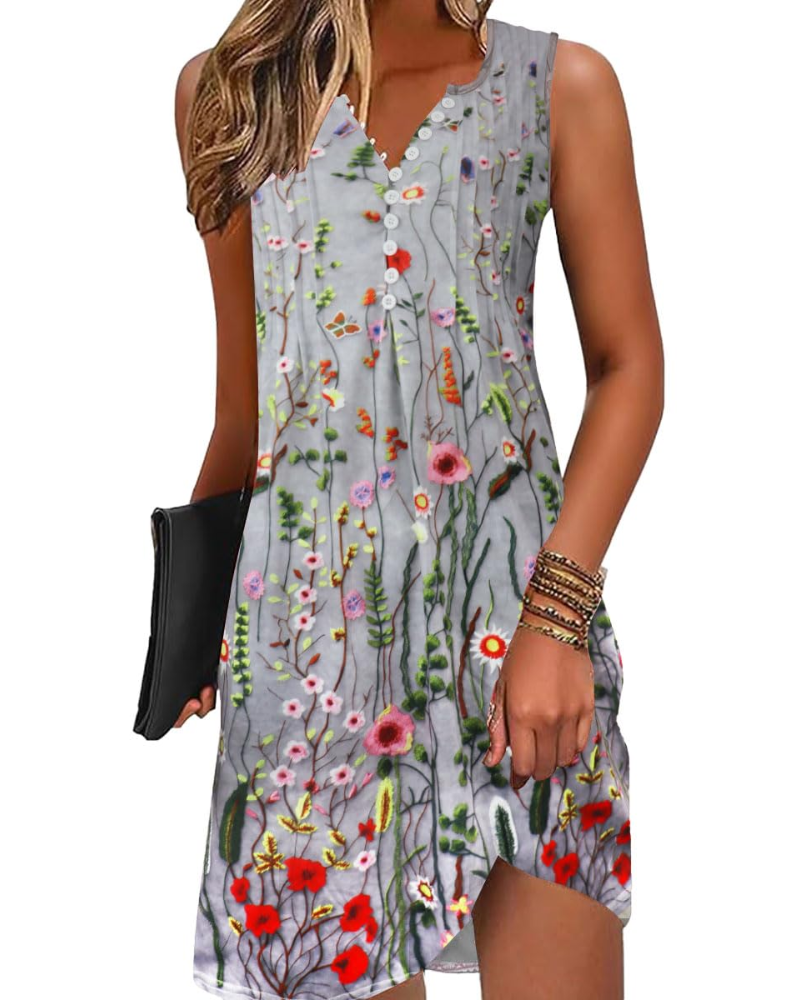Mini-robe trapèze à col en V pour femme