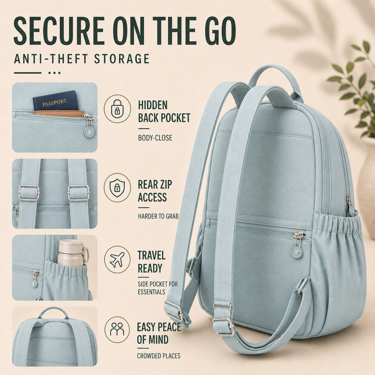 Mini sac à dos casual en nylon