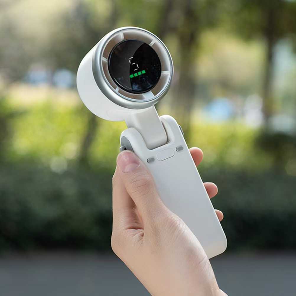 Mini-ventilateur à main portable sans pales pour refroidissement avec affichage numérique de la vitesse