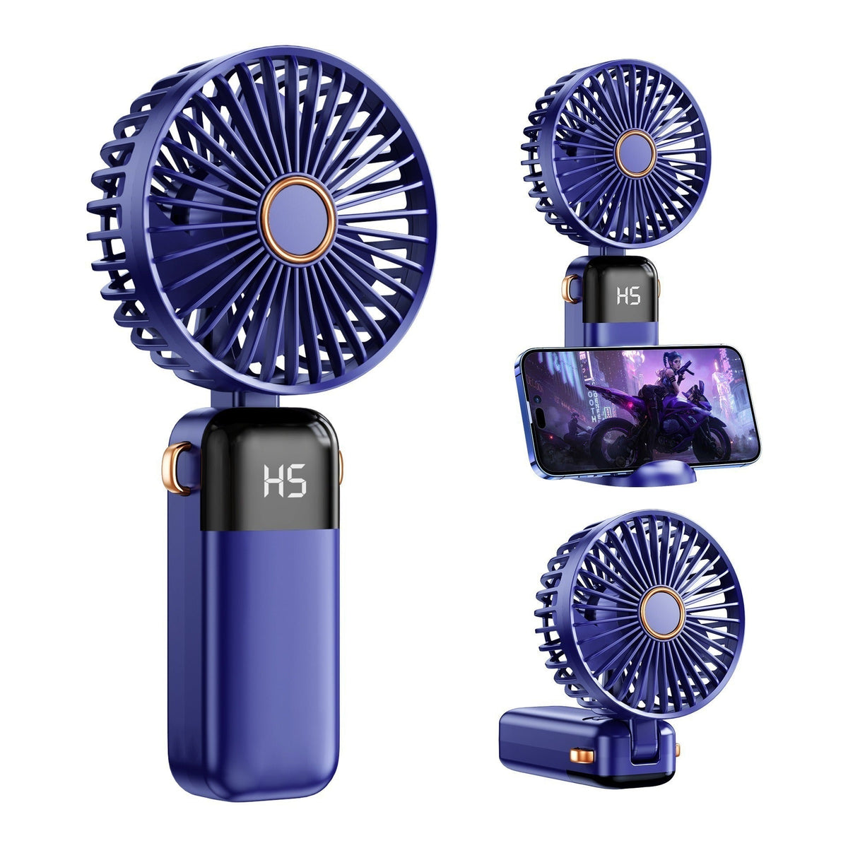 Mini-ventilateur à main portable sans pales pour refroidissement avec affichage numérique de la vitesse