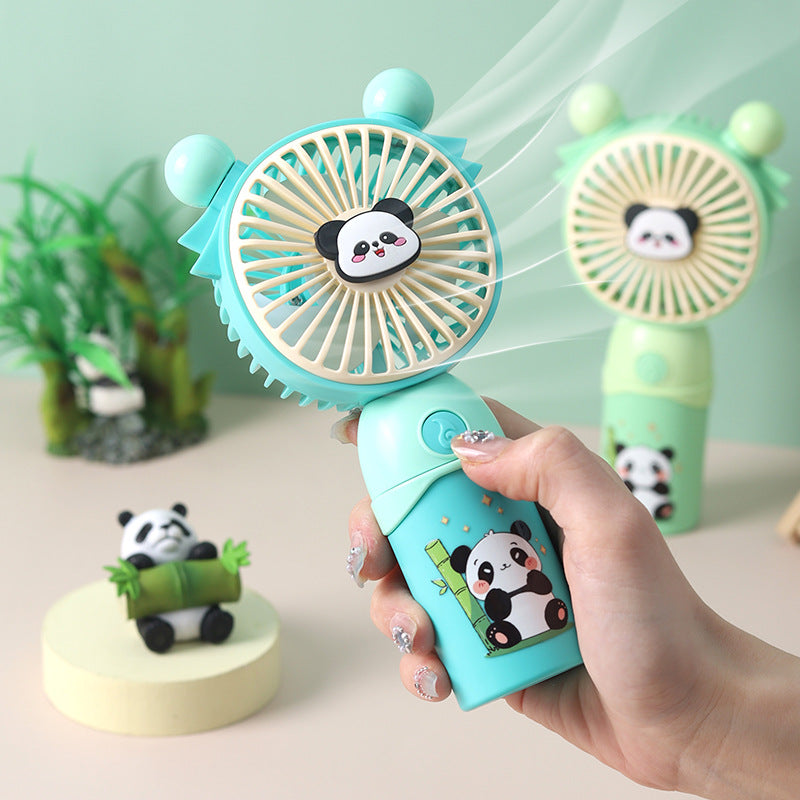 Mini ventilateur portable pour femme avec motif panda mignon