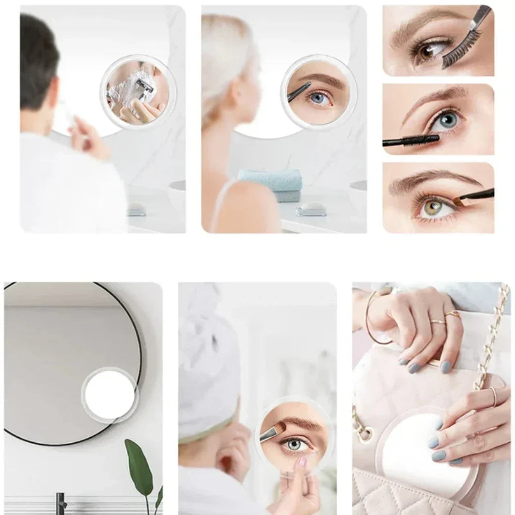 Miroir grossissant cosmétique 10x avec éclairage LED