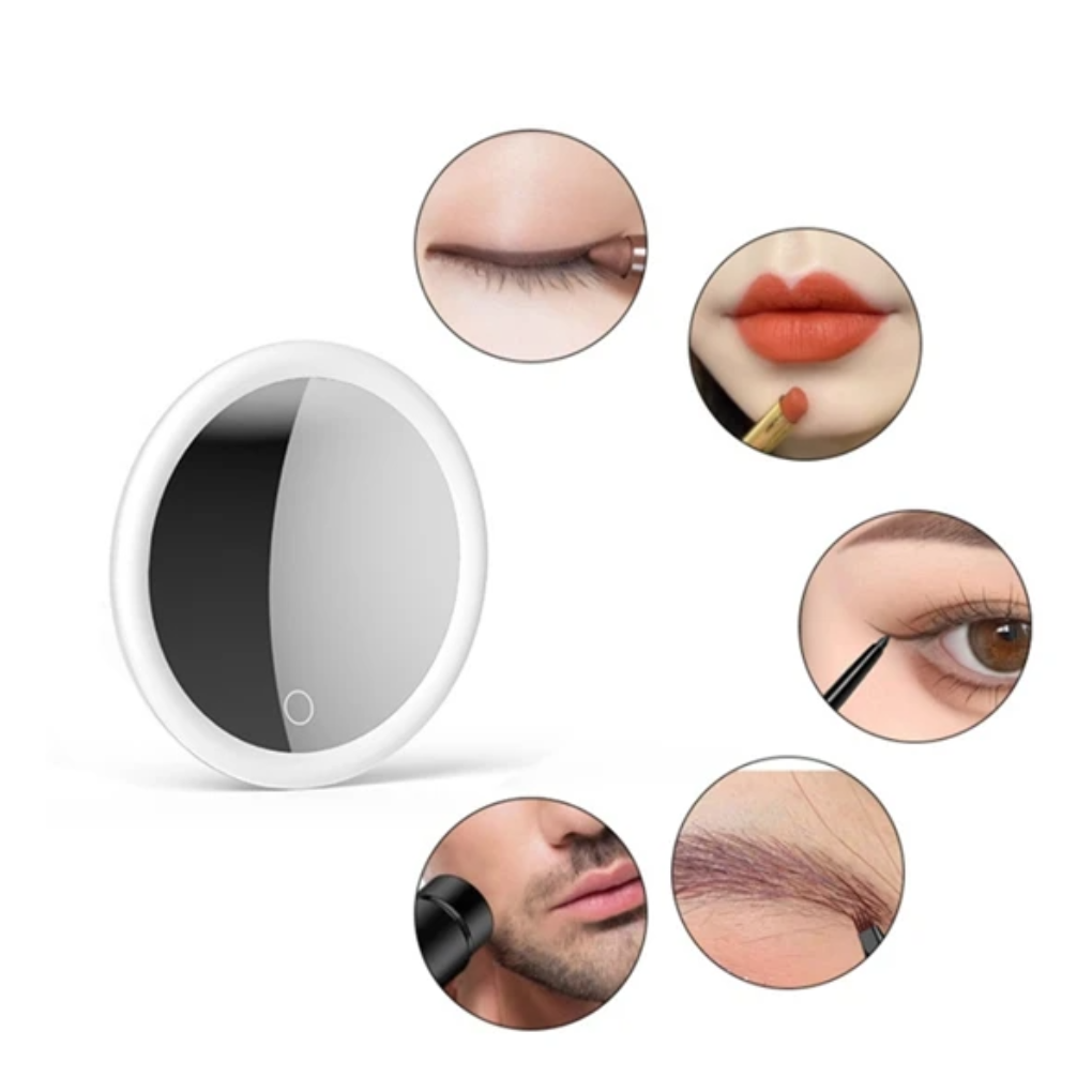 Miroir grossissant cosmétique 10x avec éclairage LED