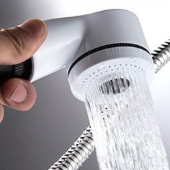 Mitigeur de lavabo extractible avec douchette en finition chromée, noire, blanche et dorée