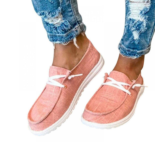 Mocassins en toile à lacets pour femme