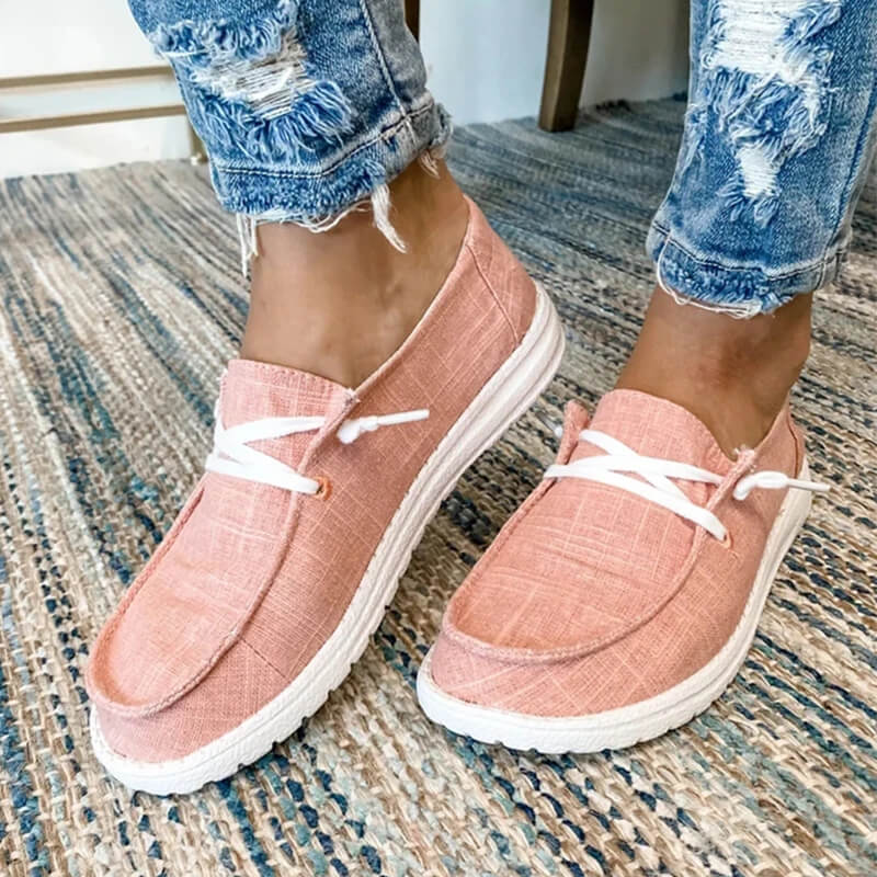 Mocassins en toile à lacets pour femme