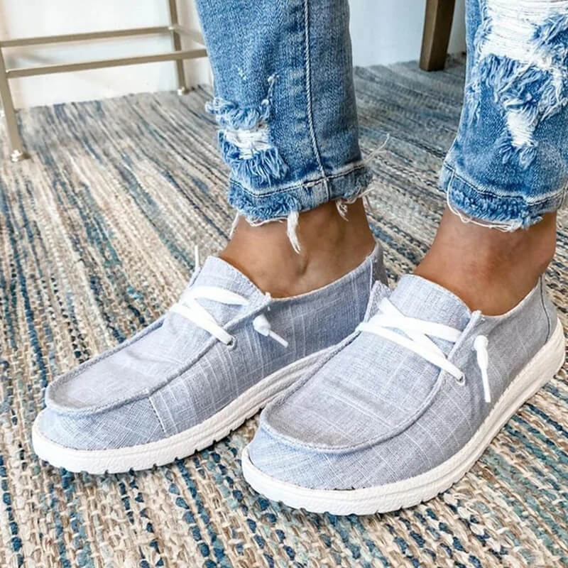 Mocassins en toile à lacets pour femme