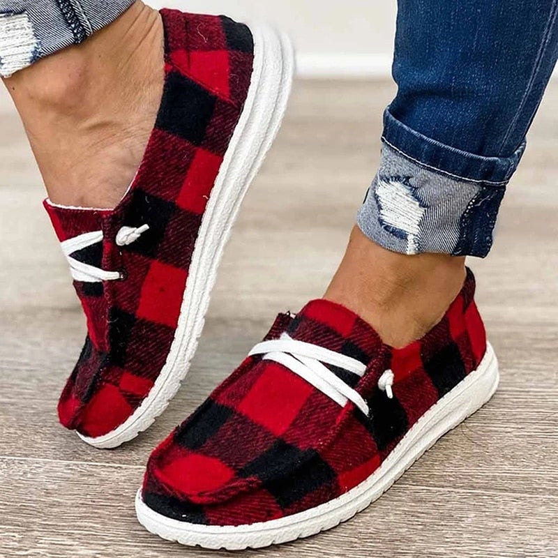 Mocassins en toile à lacets pour femme