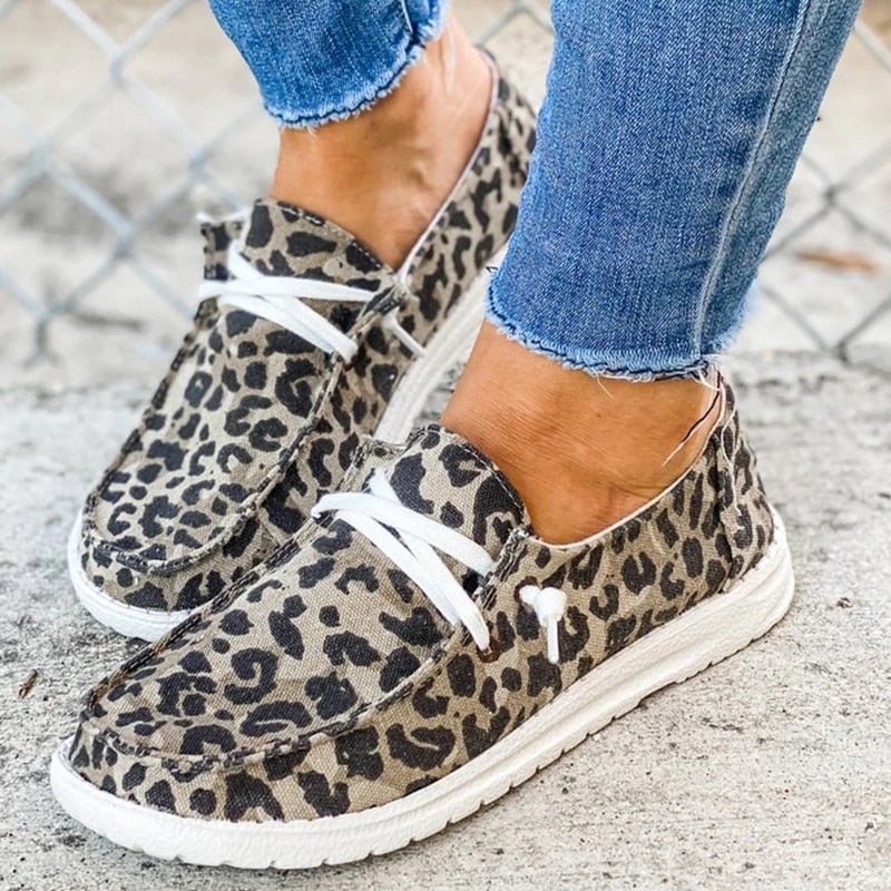 Mocassins en toile à lacets pour femme