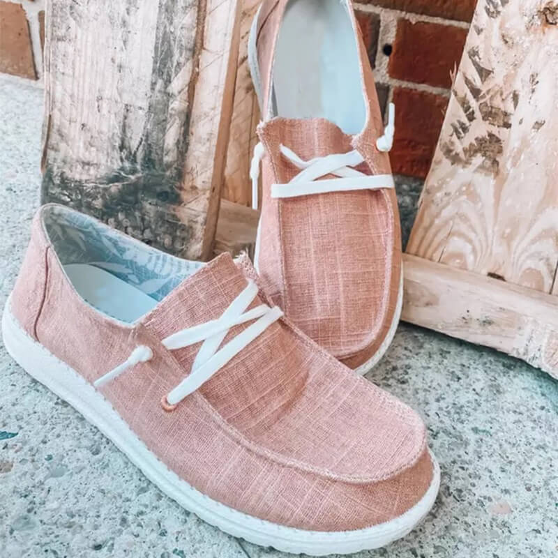 Mocassins en toile à lacets pour femme
