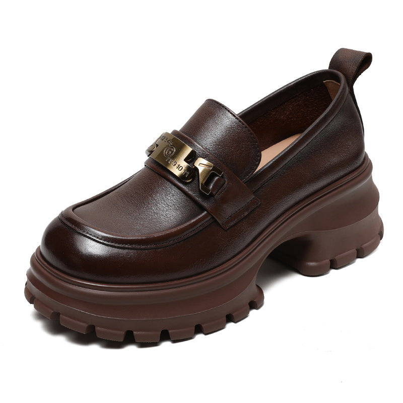 Mocassins pour femme à plateforme et chaîne moderne