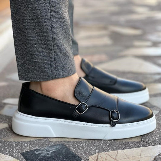 Mocassins slip-on pour homme à boucle monk strap
