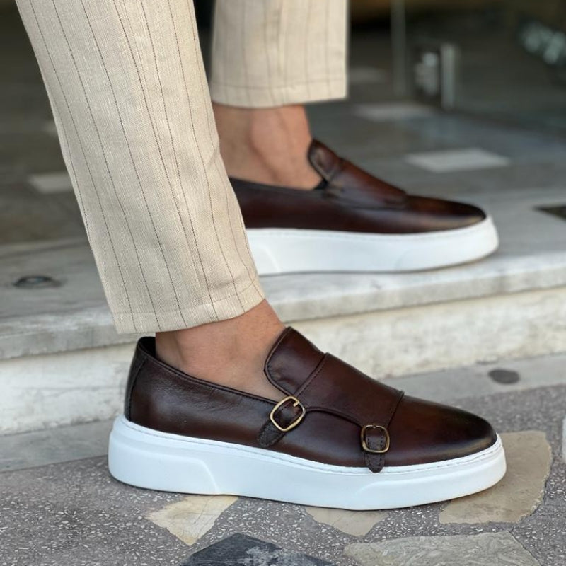 Mocassins slip-on pour homme à boucle monk strap