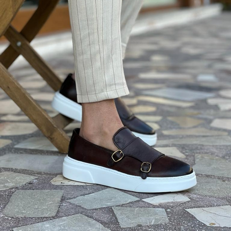 Mocassins slip-on pour homme à boucle monk strap
