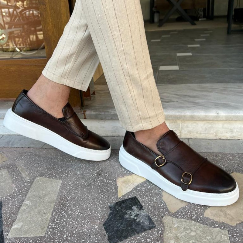 Mocassins slip-on pour homme à boucle monk strap