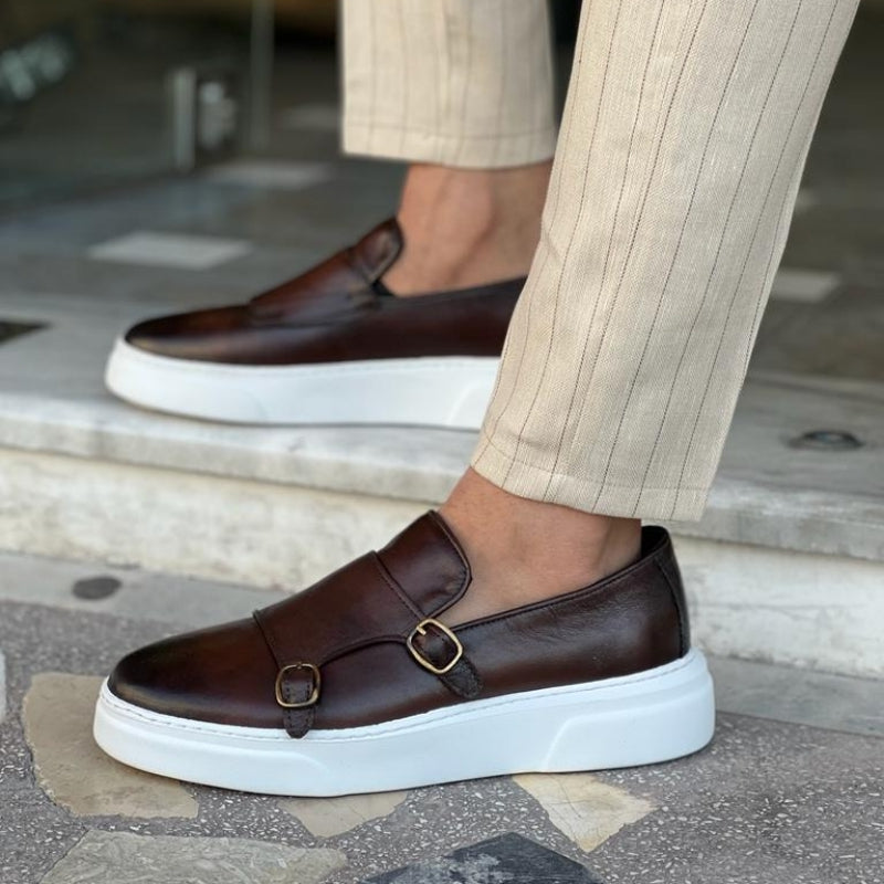Mocassins slip-on pour homme à boucle monk strap