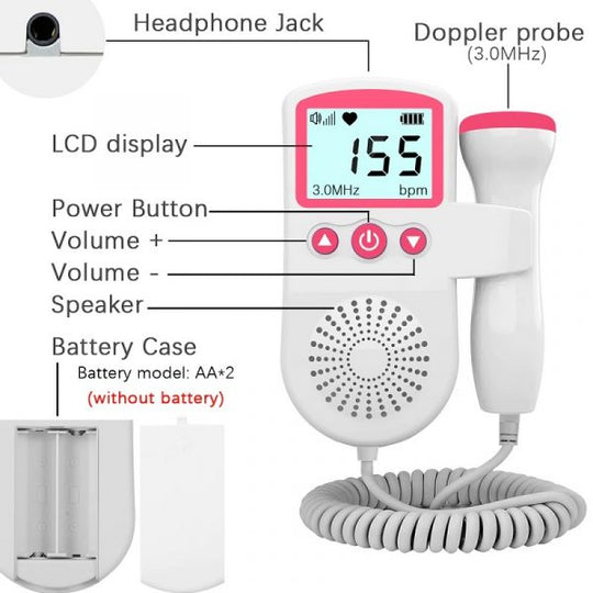 Moniteur doppler fœtal portable pour femmes enceintes