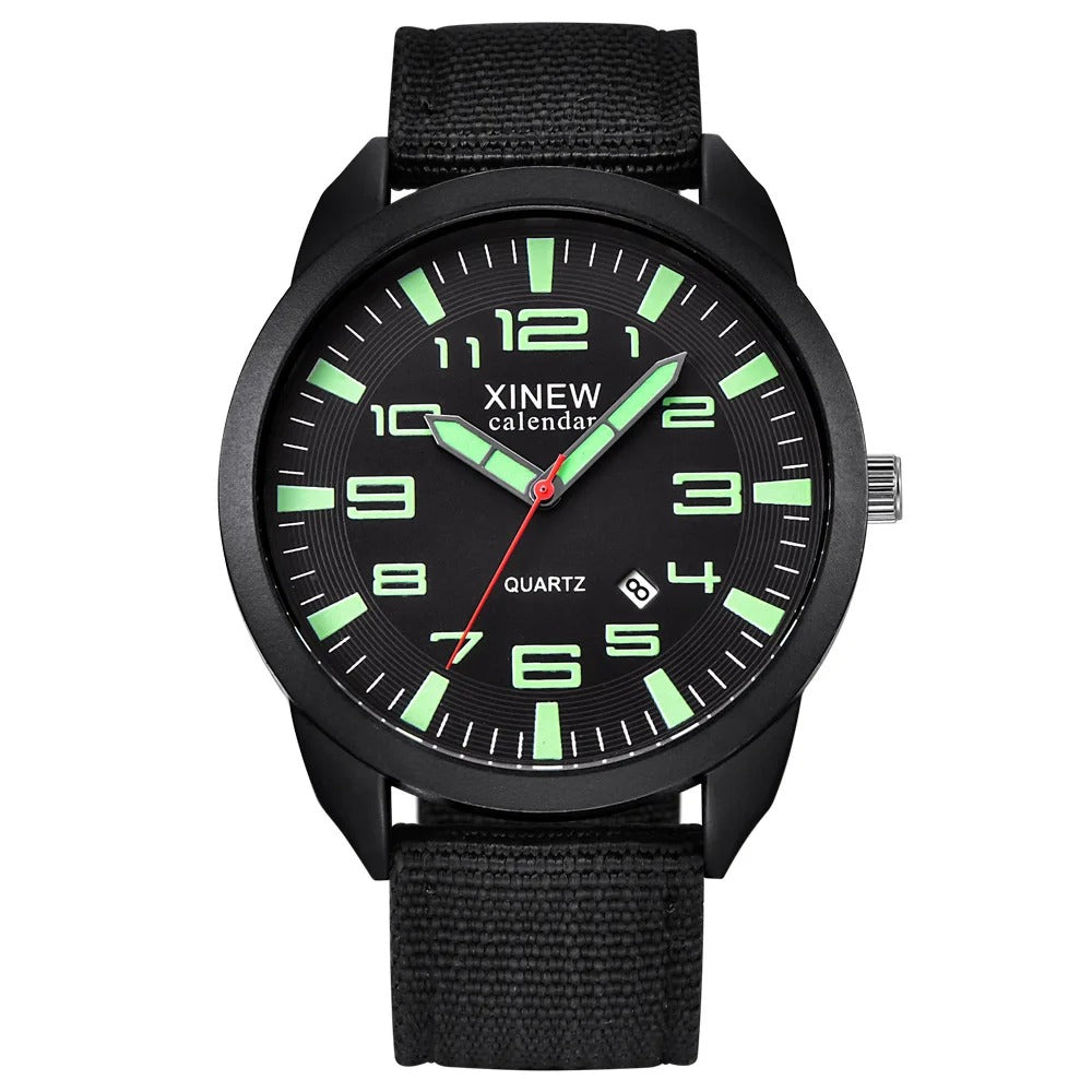 Montre à quartz avec cadran lumineux et calendrier