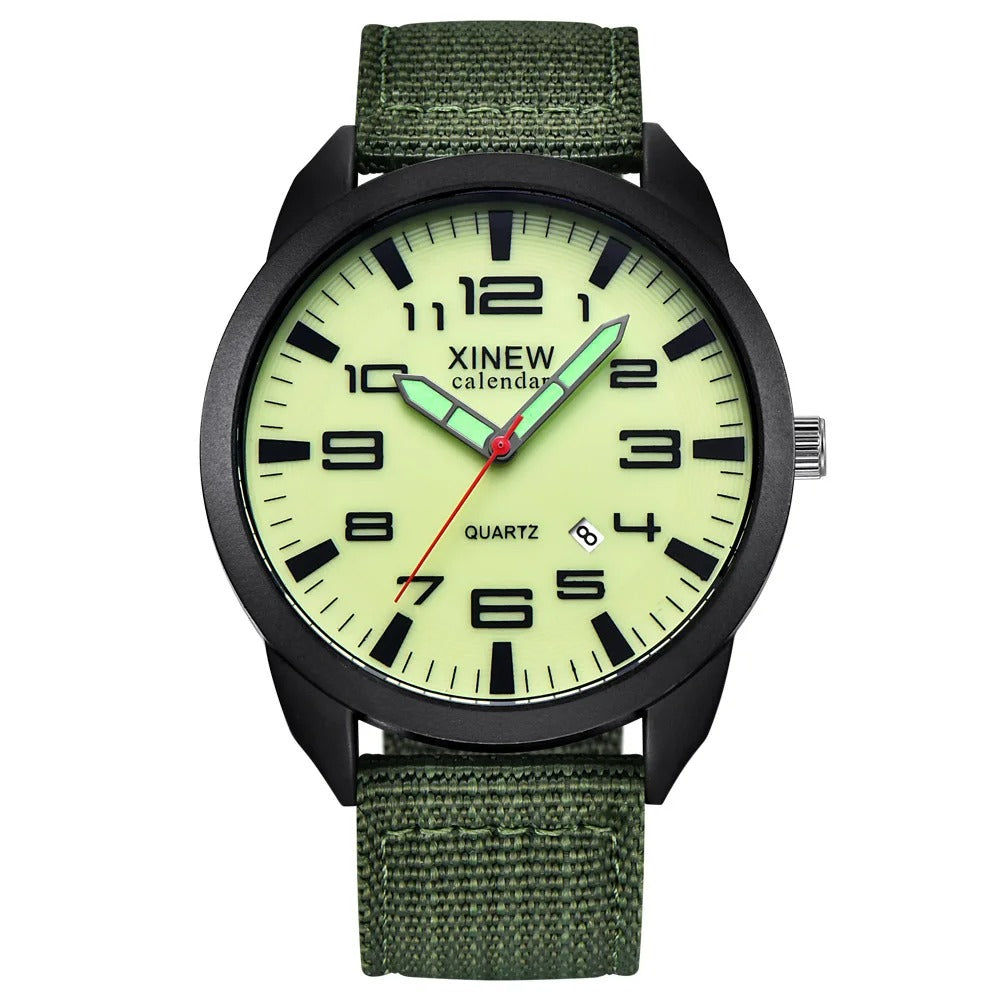 Montre à quartz avec cadran lumineux et calendrier