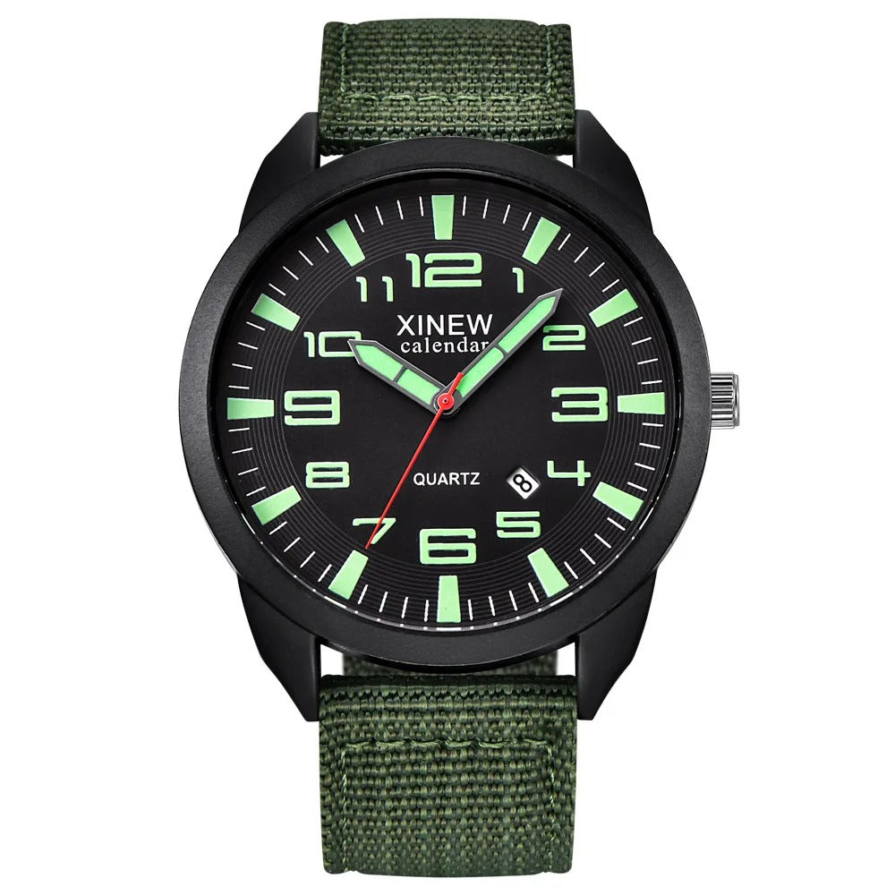 Montre à quartz avec cadran lumineux et calendrier