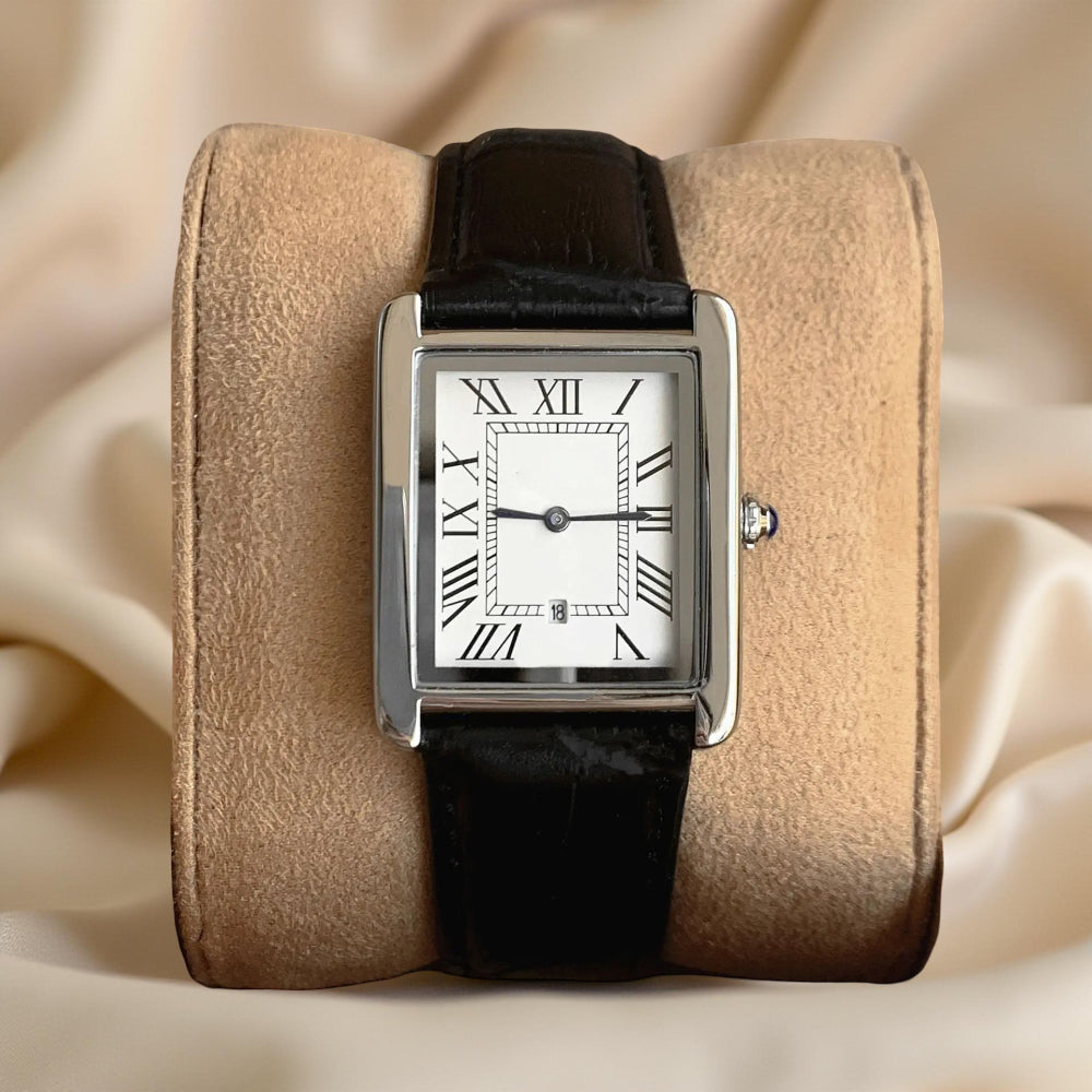 Montre analogique carrée classique de style rétro pour homme