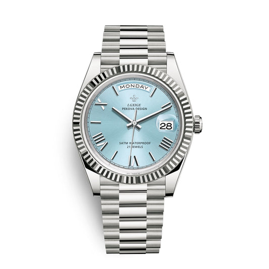 Montre automatique pour homme avec affichage du jour et de la date – Intemporelle et élégante