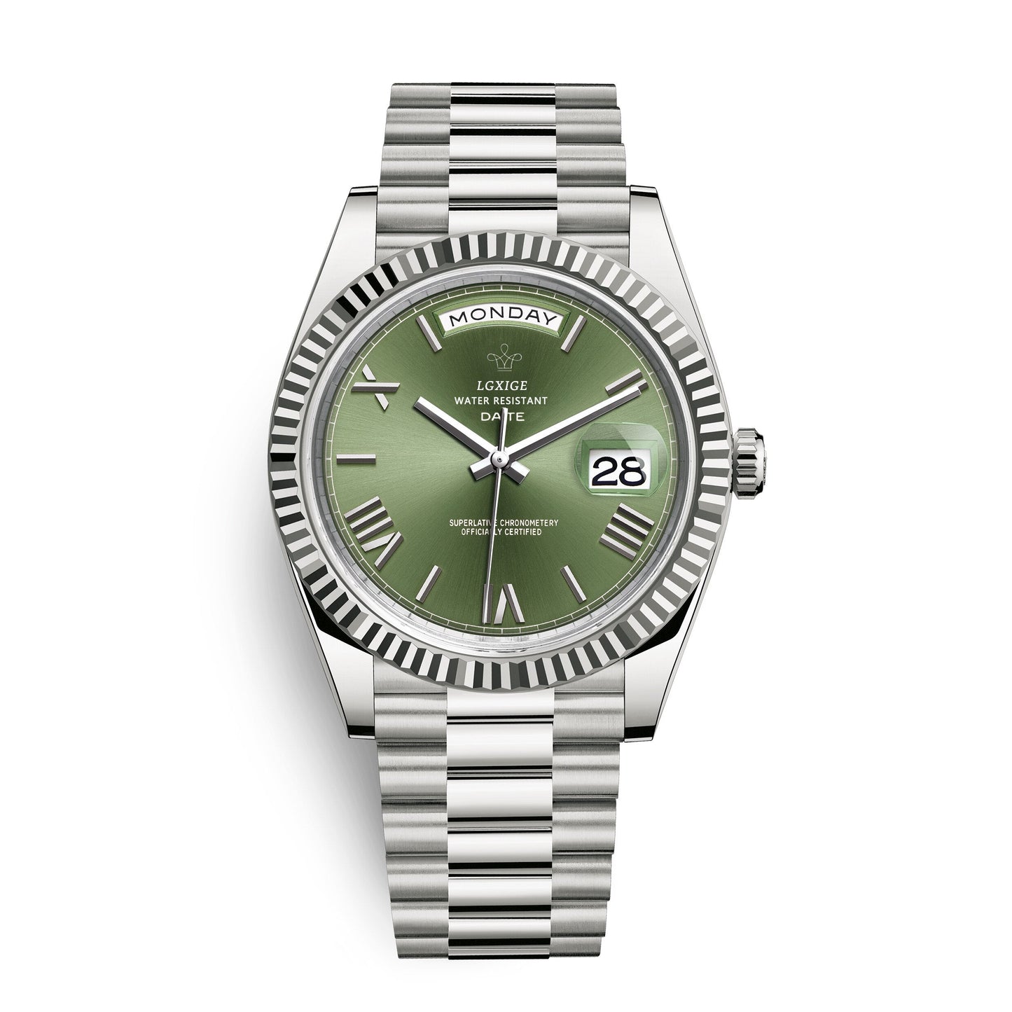 Montre automatique pour homme avec affichage du jour et de la date – Intemporelle et élégante