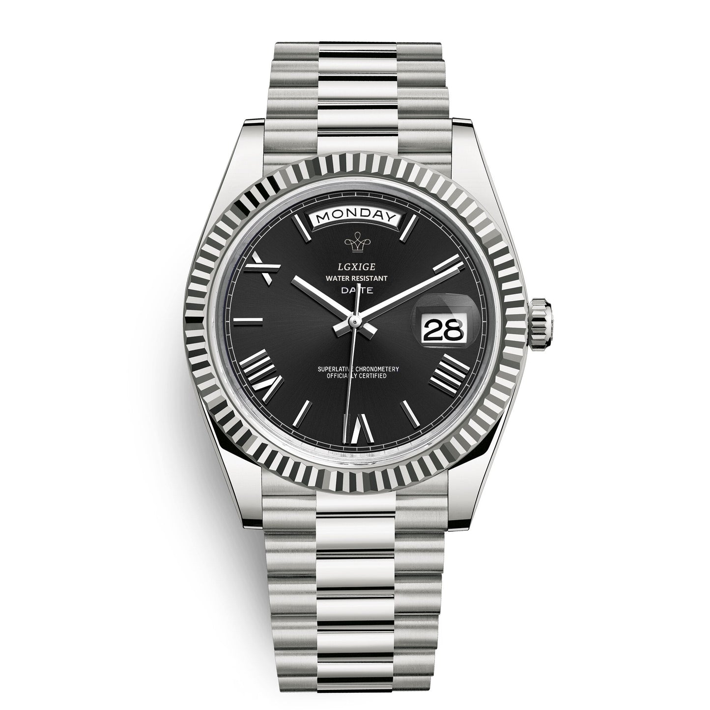 Montre automatique pour homme avec affichage du jour et de la date – Intemporelle et élégante
