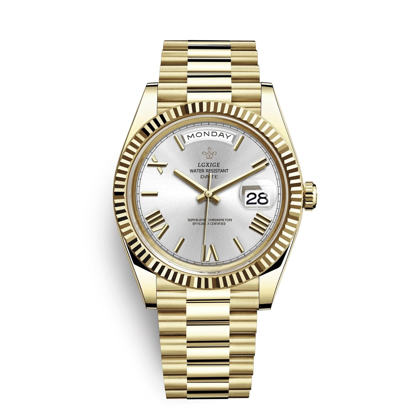 Montre automatique pour homme avec affichage du jour et de la date – Intemporelle et élégante