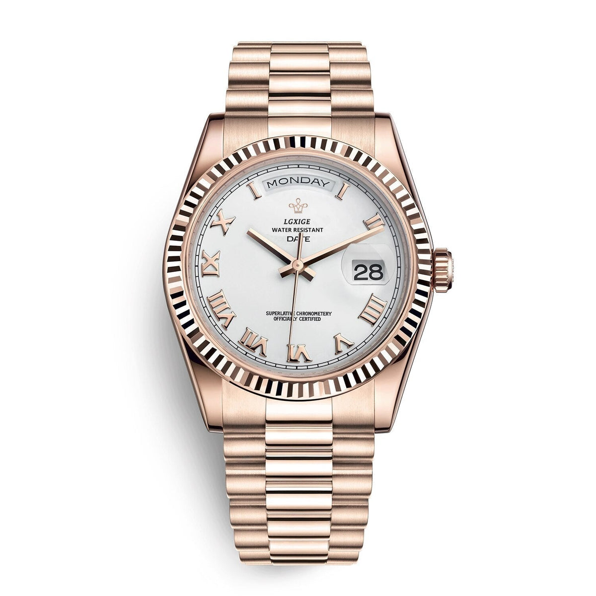 Montre automatique pour homme avec affichage du jour et de la date – Intemporelle et élégante